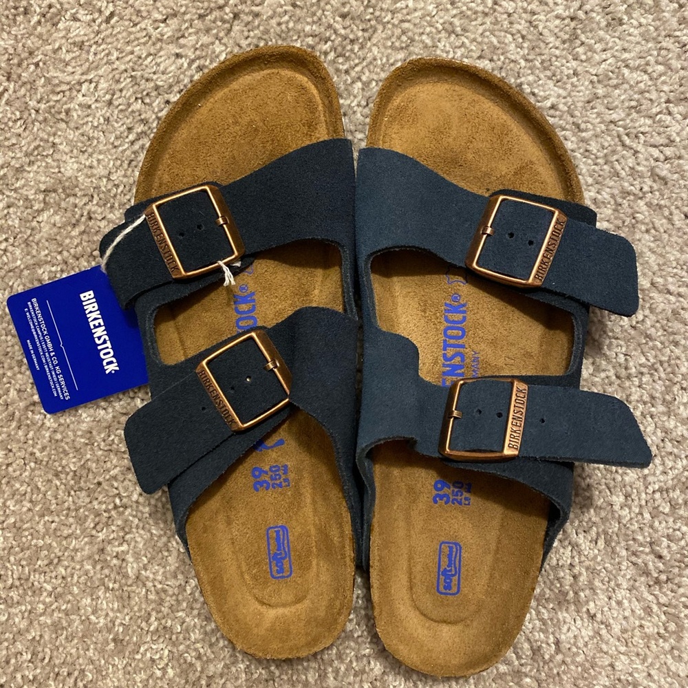 NWT Birkenstock Arizona Soft Footbed Blue